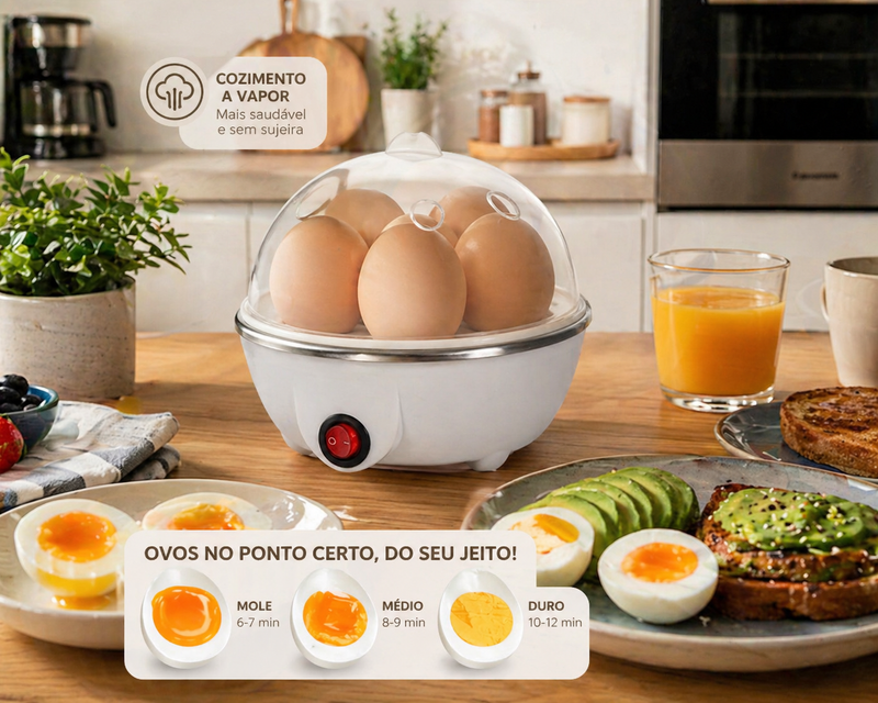 Cozedor Elétrico de Ovos Portátil | OvoChef Express - FRETE GRÁTIS